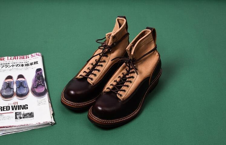 レトロ 高級紳士靴 革靴 本革 牛革×キャンバス パッチワーク ビジネスシューズ ツーリングシューズ メンズ おしゃれ ダークブラウン拍卖