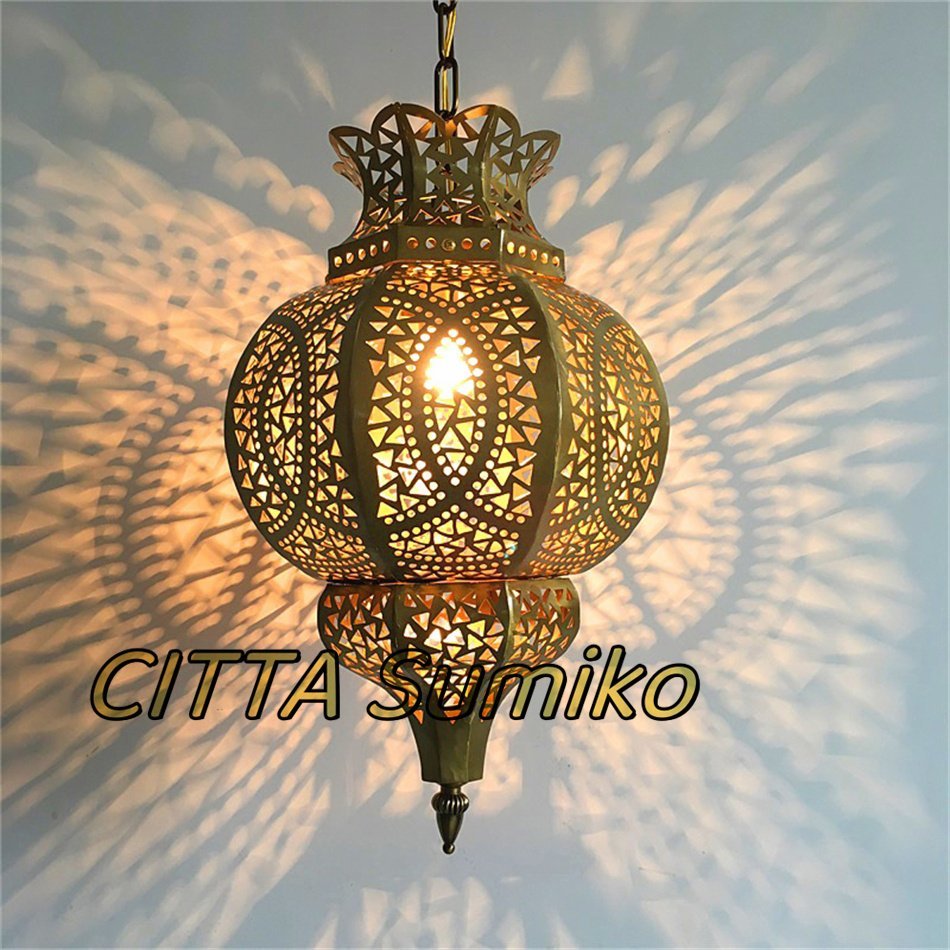 店長特選★モロッコ職人手作り吊り下げ照明 くり抜く 古風 リビング、寝室、レストラン、カフェー、ホテル、民宿、バー 飾り高級感拍卖