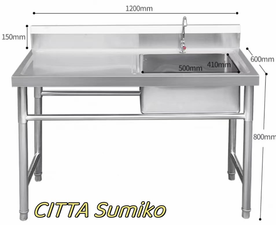 高品質 人気推薦 ステンレス水槽業務用にステント付きキッチン付き 全体 ステンレス手洗器 二重溝手作りナノ機能集積棚 F1531拍卖