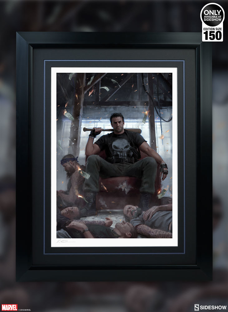 Punisher(パニッシャー) on Throne Art Print by Sideshow Collectibles サイドショー マーベル拍卖