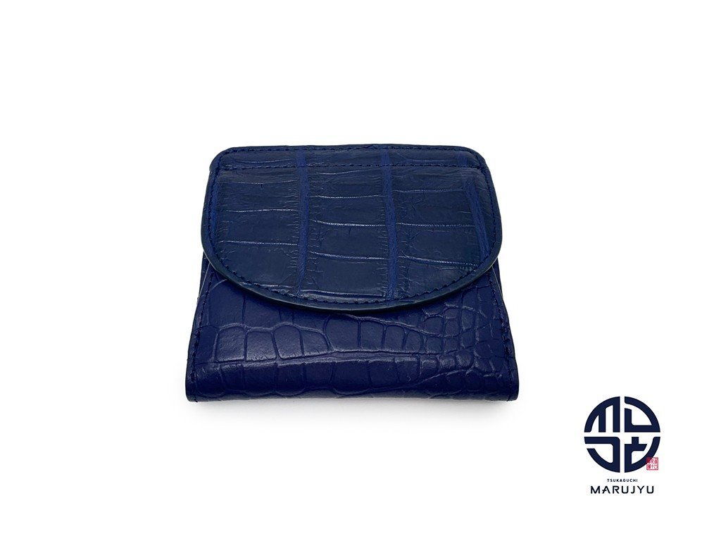 RODANIA ロダニア クロコダイル ネイビー コンパクトサイフ 財布 アイリッシュブルー 青系 ブルー系拍卖