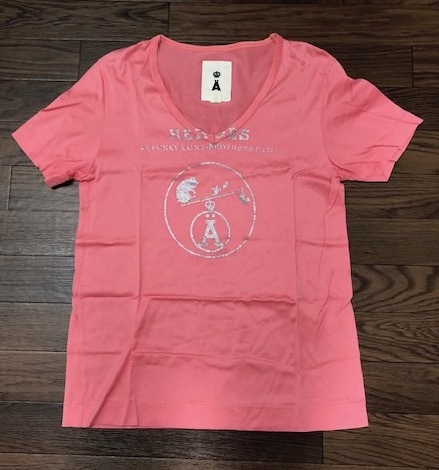 A エイス Tシャツ ピンク 2 日本製 Vネック拍卖