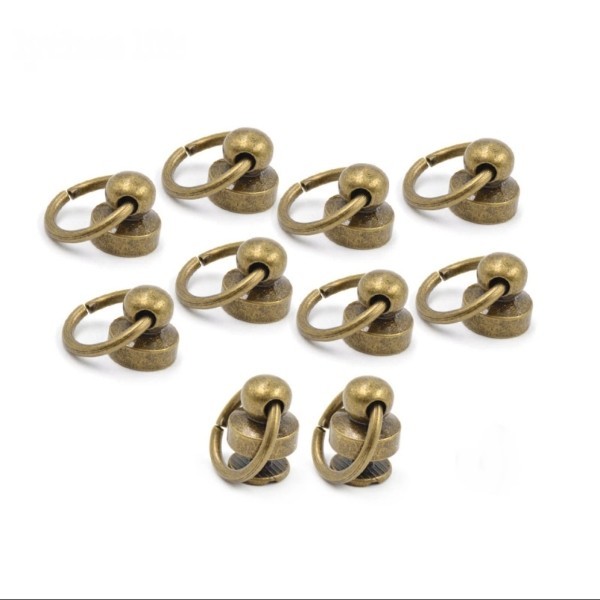 10個 ドロップハンドル アンティーク ゴールド 9mm×9mm レザークラフト 材料拍卖