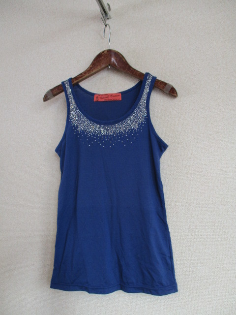 NATURALCOUTURE(NICE CLAUP)青ラインストーン付タンクトップ11319)拍卖