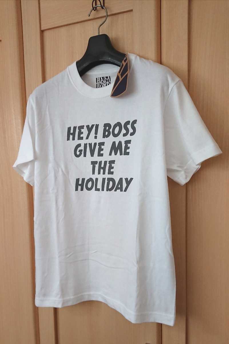 タグ付 BAMBOO SHOOTS メンズS バンブーシュート クールネック 半袖 コットン Tシャツ ジェリー鵜飼デザイン holiday ホワイト 未使用新品拍卖