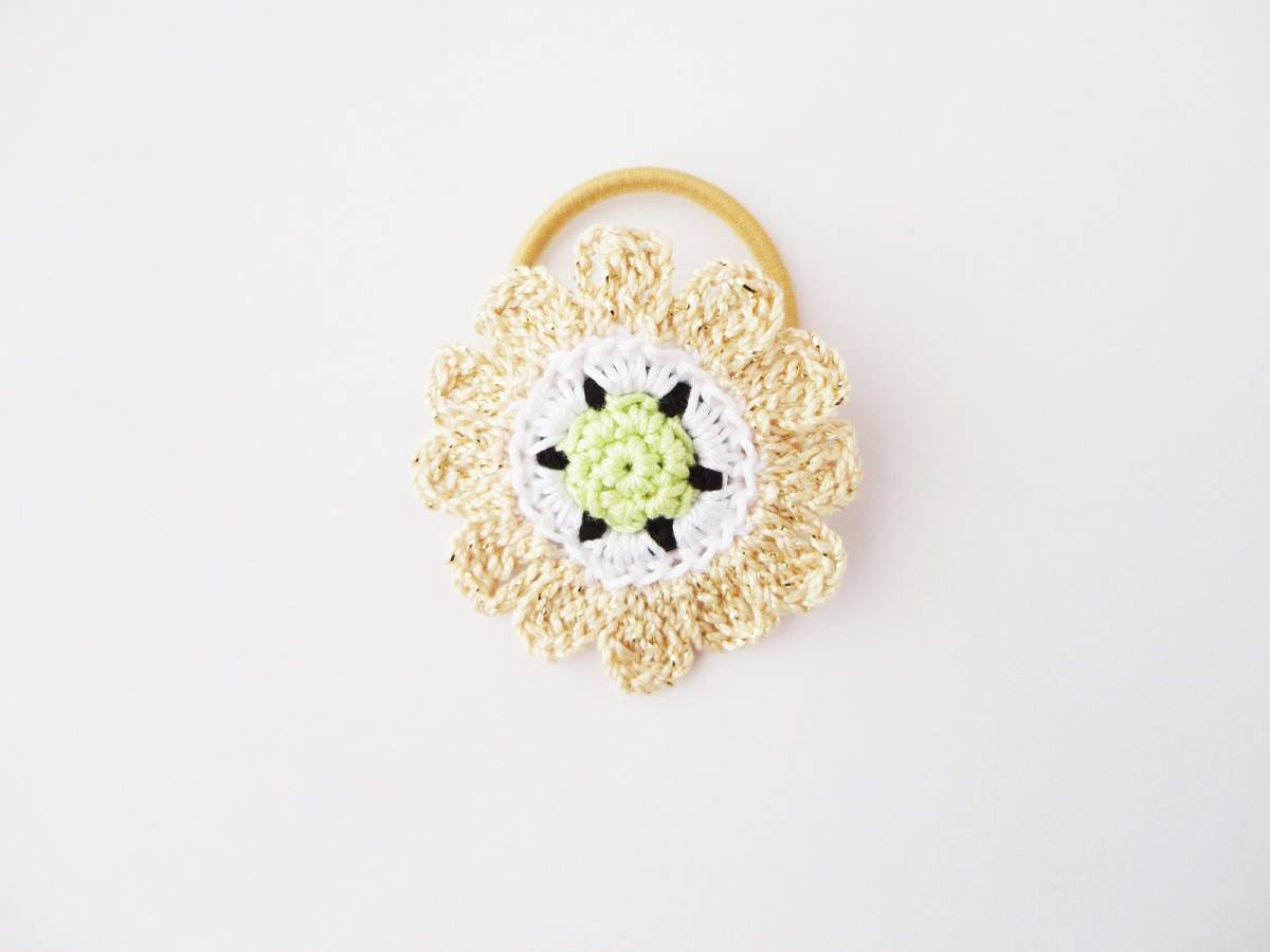 お花のヘアゴム*金(ラメ)*ゴールド*ハンドメイド*150拍卖