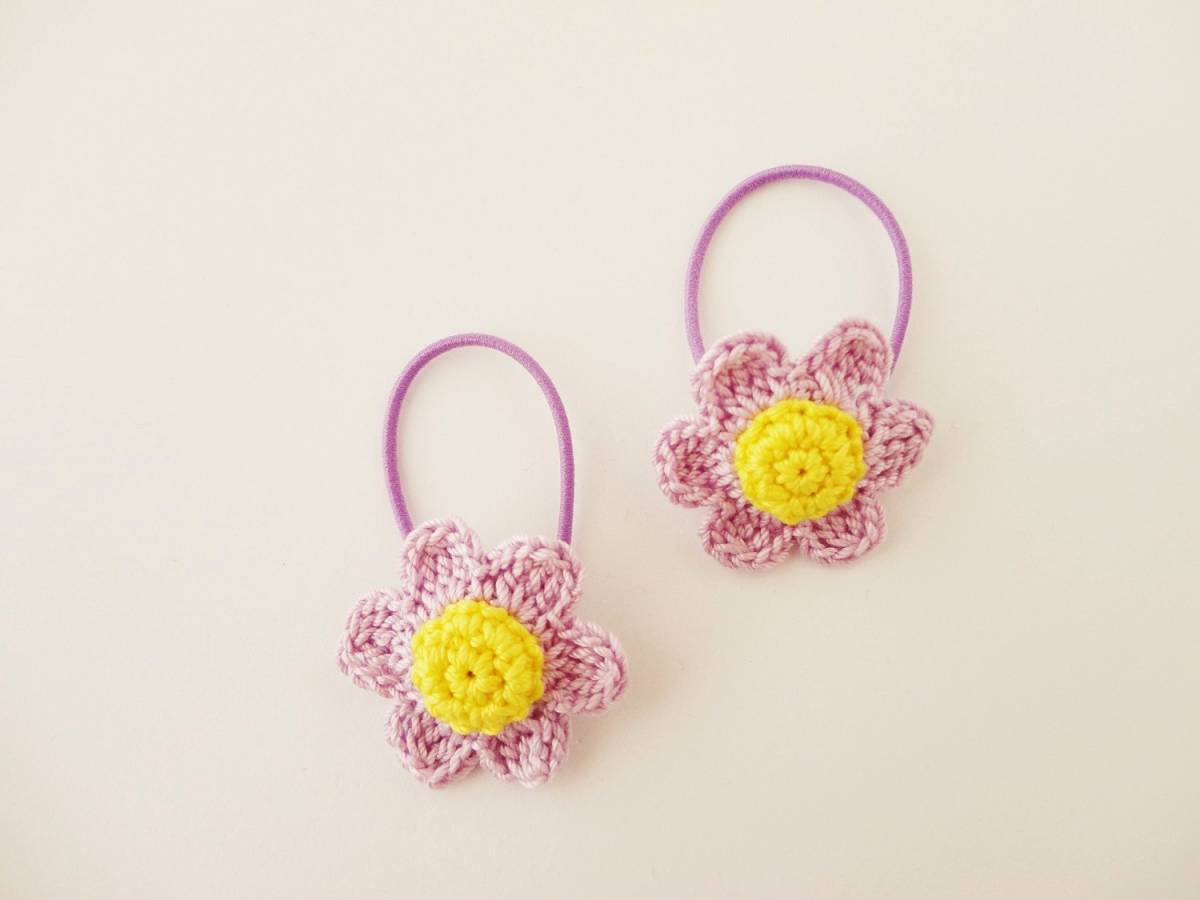 お花のヘアゴム*2個セット*紫*パープル*ハンドメイド*182拍卖