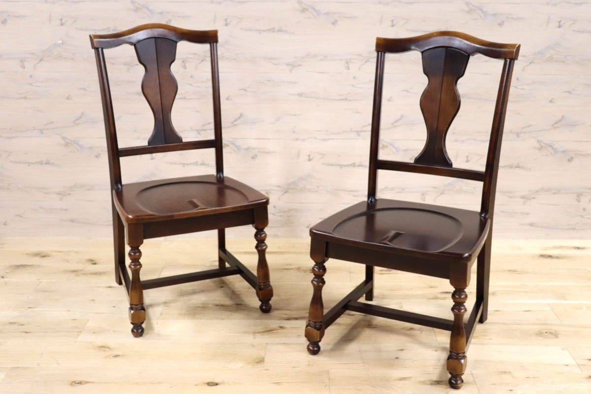 GMGK427B○静岡家具 ダイニングチェア 椅子 2脚セット クラシック モダン カントリー カフェ 古民家 木製拍卖