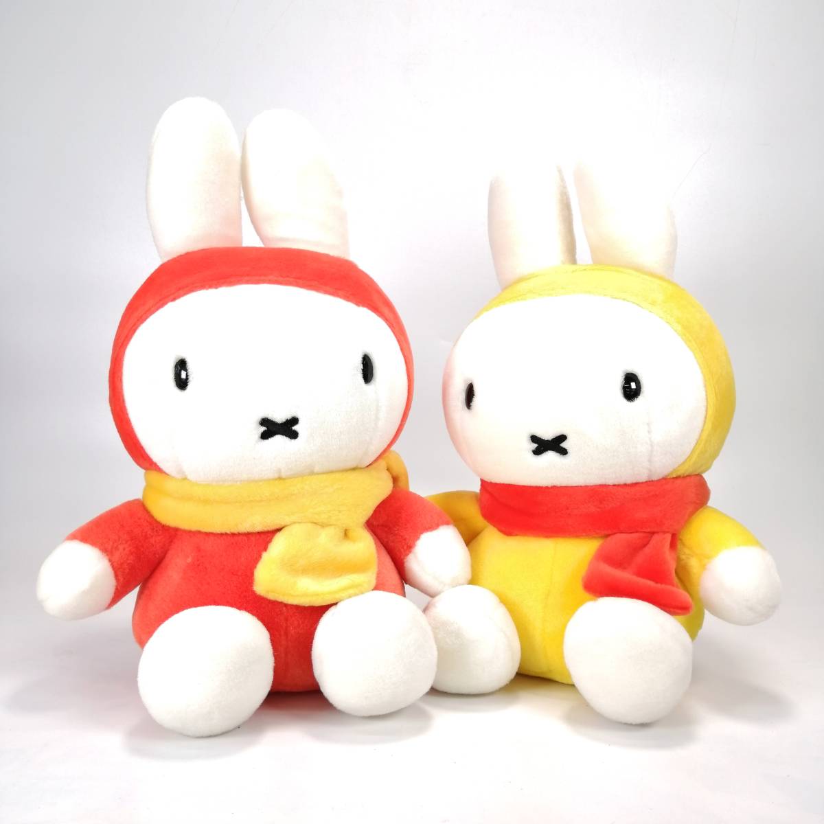 まとめ miffy 飛行機乗り オレンジ服 黄色 2体 セット ぬいぐるみ 約33㎝ 飛行機乗り マフラー ミッフィー セキグチ Dick Bruna拍卖