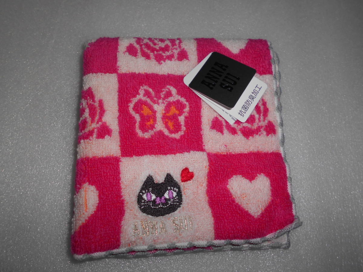 ANNA SUI アナスイ タオルハンカチ 1枚 猫 24×24㎝位拍卖