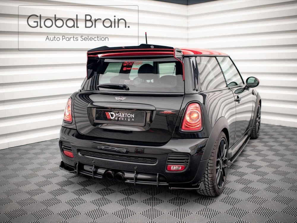 ミニ クーパー R56 JCW 後期 リア センター ディフューザー フィン/ スプリッター スポイラー バンパー トリム アンダー フィン拍卖
