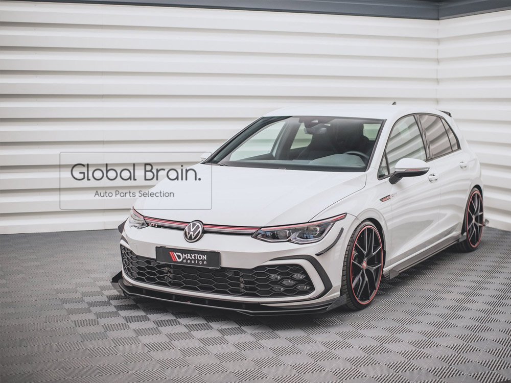フォルクスワーゲン ゴルフ 8 Rライン/GTI フロント バンパー カナード スプリッター / フィン スポイラー エプロン ディフューザー エアロ拍卖