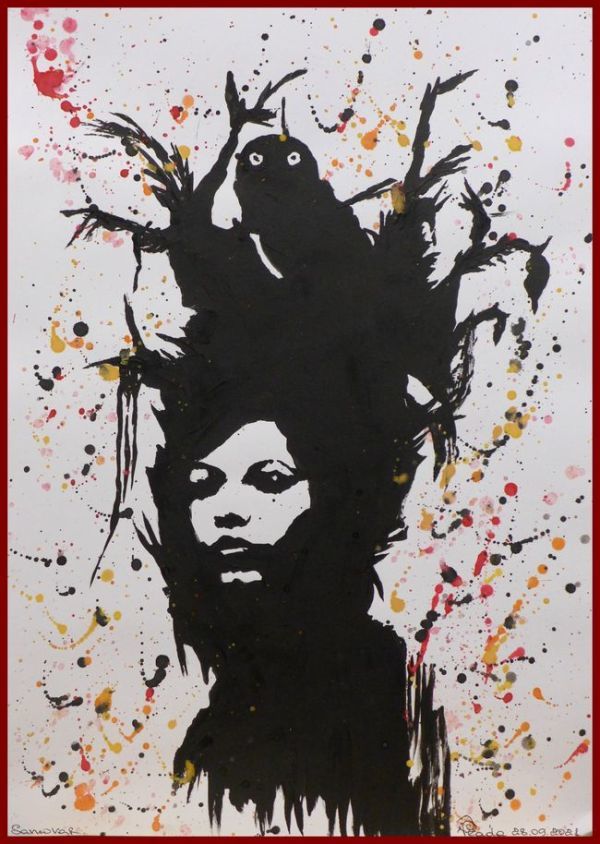 ☆☆☆水彩原画 怪奇の国の住人  「フクロウ女」拍卖