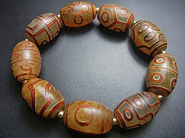 ★西蔵天珠数珠★JFV2583 一眼から九眼 全眼天珠 数珠 15*22mm龍紋 超勧め拍卖