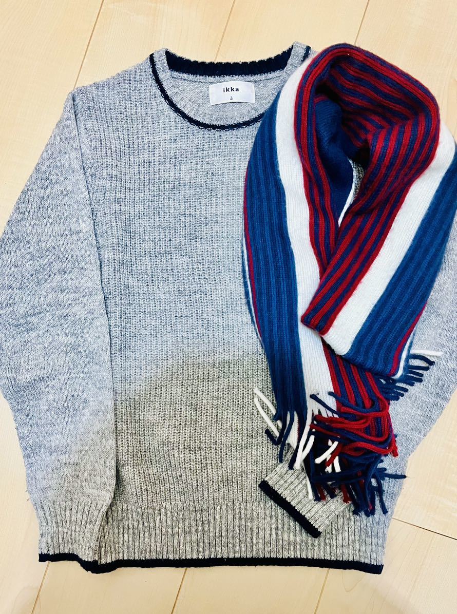 ikka購入【ウール混セーター&マフラー】2点セット拍卖