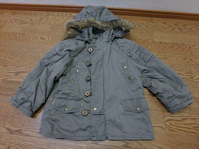 60sy401k 120サイズ ジャケット ジャンパー カーキ 上着 子供服 女の子 子ども 中古 (北海道・沖縄・離島は発送不可)拍卖