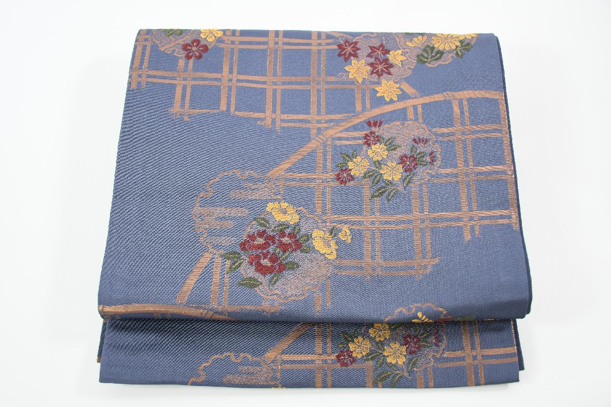 袋名古屋帯 六通柄 籬 花 帯丈370cm ★着物屋 ne-7432 桜庭呉服店拍卖
