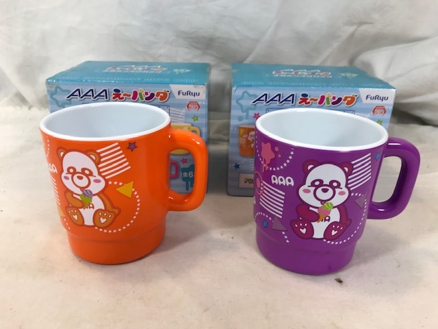 AAA えーパンダ メラミン マグカップ オレンジ パープル 2点 セット 未使用拍卖