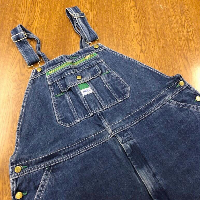 【FA243】LIBERTY W46 L28 大きいサイズ ビッグサイズ オーバーオール デニム メンズブランド古着 リバティ 送料無料拍卖