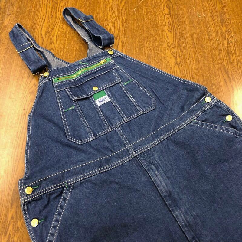 【FA175】LIBERTY W42 L32 大きいサイズ ビッグサイズ オーバーオール デニム メンズブランド古着 リバティ 送料無料拍卖