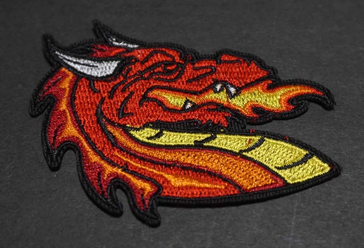 《右赤龍火炎砲》■新品 『赤龍 炎』刺繍ワッペン■サバゲー ミリタリー ファッション バイク おしゃれ リメイク■ 洋服・衣類・衣服DIY拍卖
