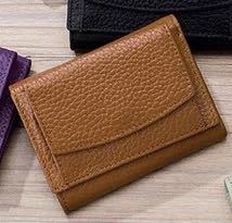 大人気【最安値】本革仕様三つ折リ財布 小銭入れ ミニ財布スキミング防止キャラメル拍卖