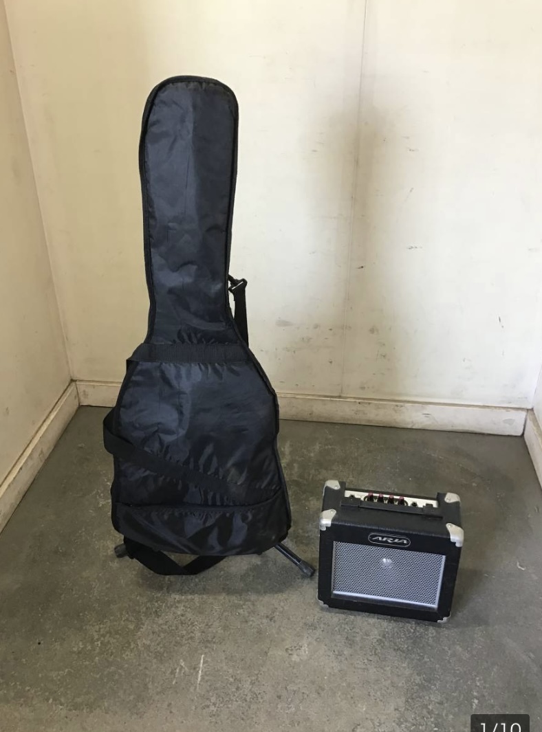 *★岐阜発 △K-Garage/ケーガレージ/エレキギター/黒△ARIA/アリア/コンパクトギターアンプ△AG-10X/Guitar Amplifier/現状品 R4.5/18★拍卖