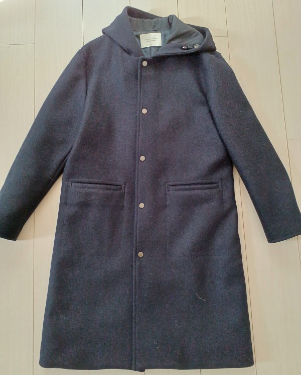 PUBLIC TOKYO パブリック トウキョウ コート メンズ サイズ01(S) ネイビー メルトンフーデットコート拍卖