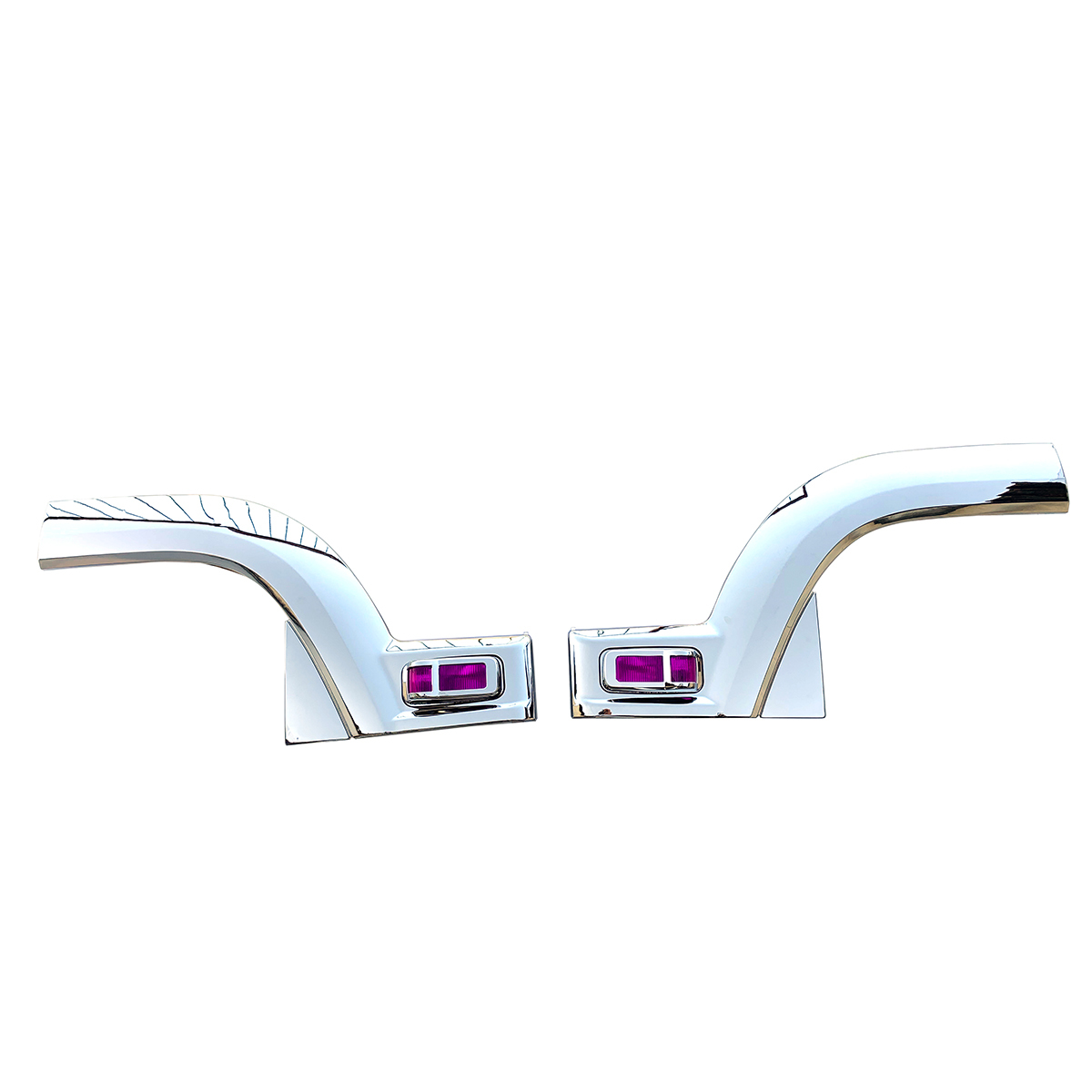 本州送料無料 いすゞ フォワード 増トン車(FVR・FVZ) ダンプ サイド メッキ フェンダー パネル+ サイドマーカー+メッキ カバー 紫拍卖