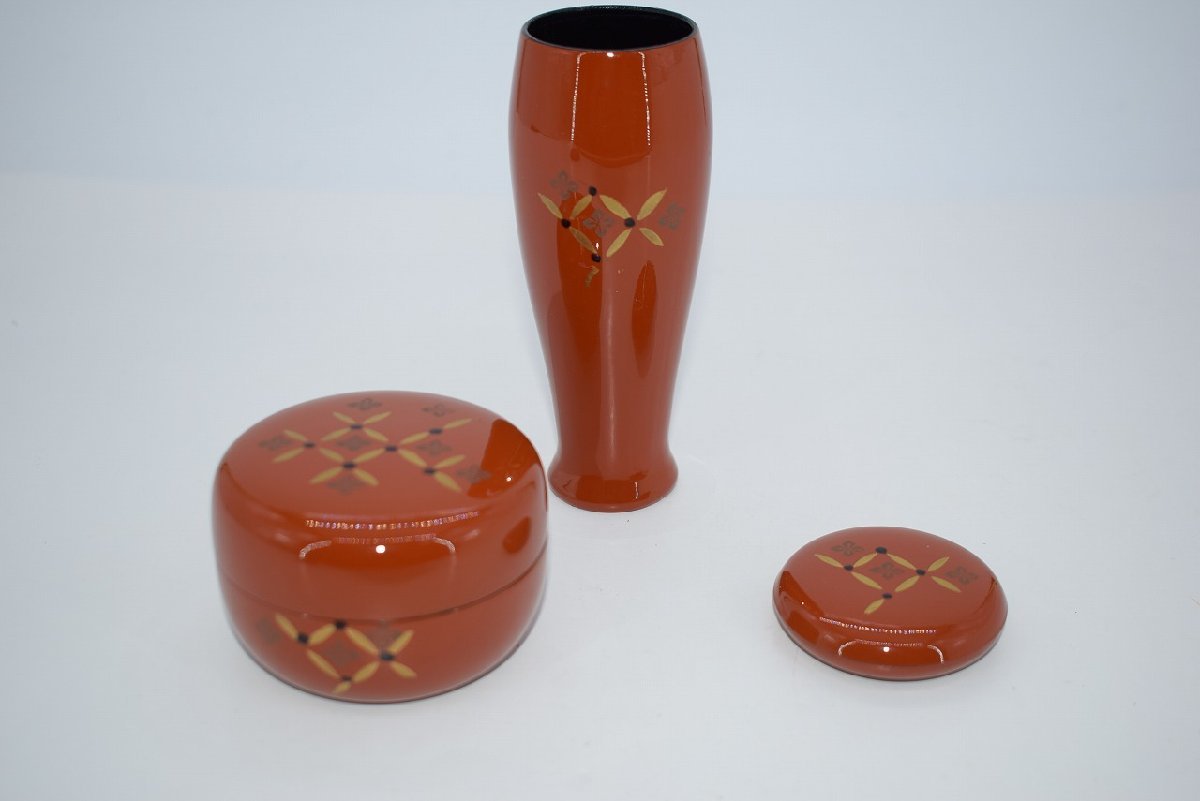 茶道具 茶箱 七宝蒔絵 棗・茶筅筒・香合 セット 樹脂製 茶道 27-8313拍卖