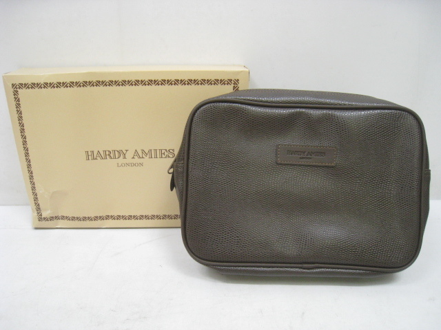 新品 非売品 ノベルティー HARDY AMIES ハーディエイミス ポーラ化粧品 セカンドバッグ ポーチ 茶 ブラウン 縦19×横26×マチ5cm拍卖