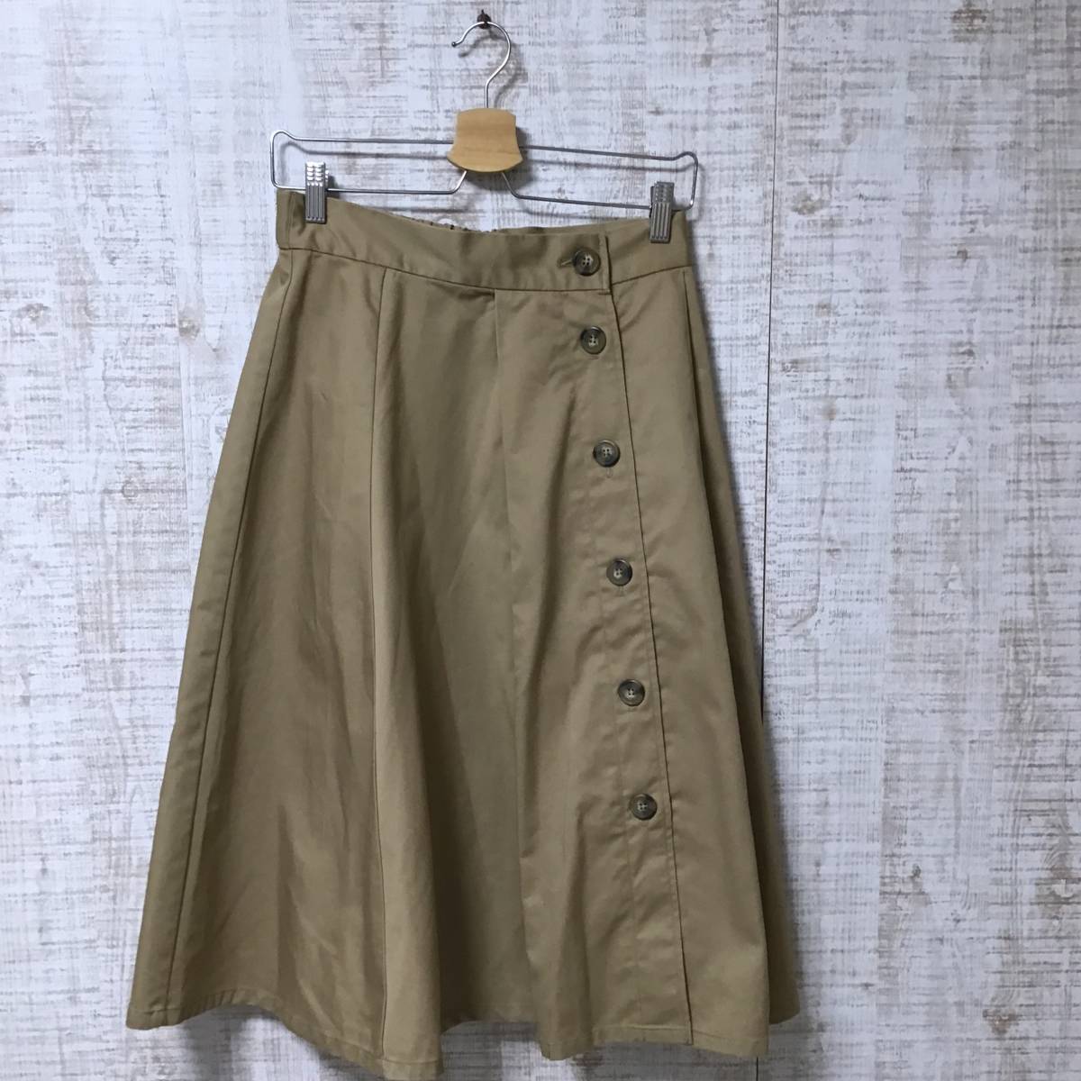 A335◇ROSE BUD | ローズ バッド ロングスカート ベージュ サイズF拍卖