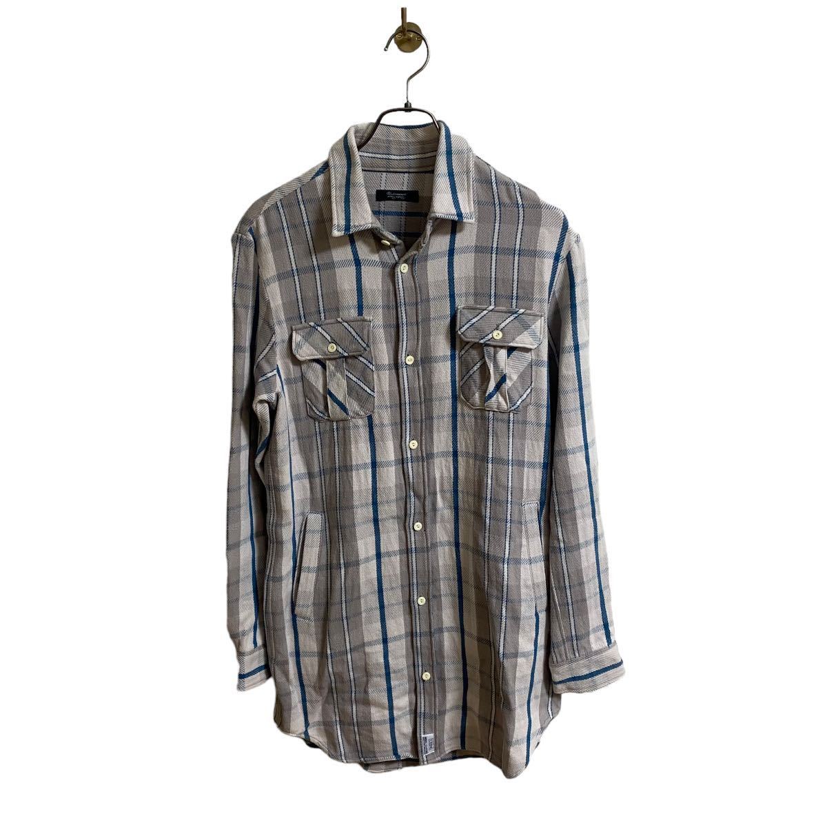 【アンダーカバー UNDERCOVERISM 2008AW UNREAL期 ロング ネルシャツ ショップコート チェック柄 メンズ2 B4407 長袖シャツ artscabut期】拍卖