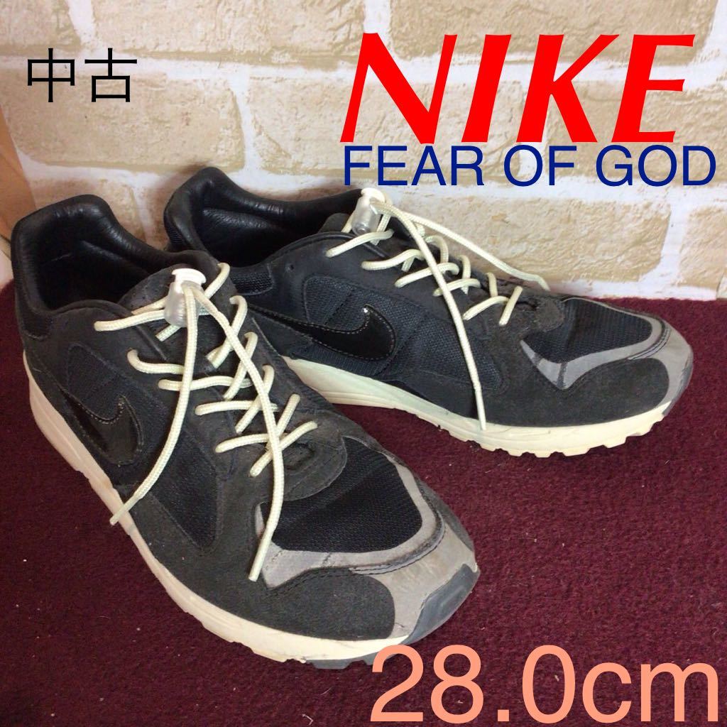 【売り切り!送料無料!】A-336 NIKE!スニーカー! 28.0cm!黒!ブラック!Fear of godコラボ!!普段ばき!おしゃれ!NIKE AIR!中古!拍卖