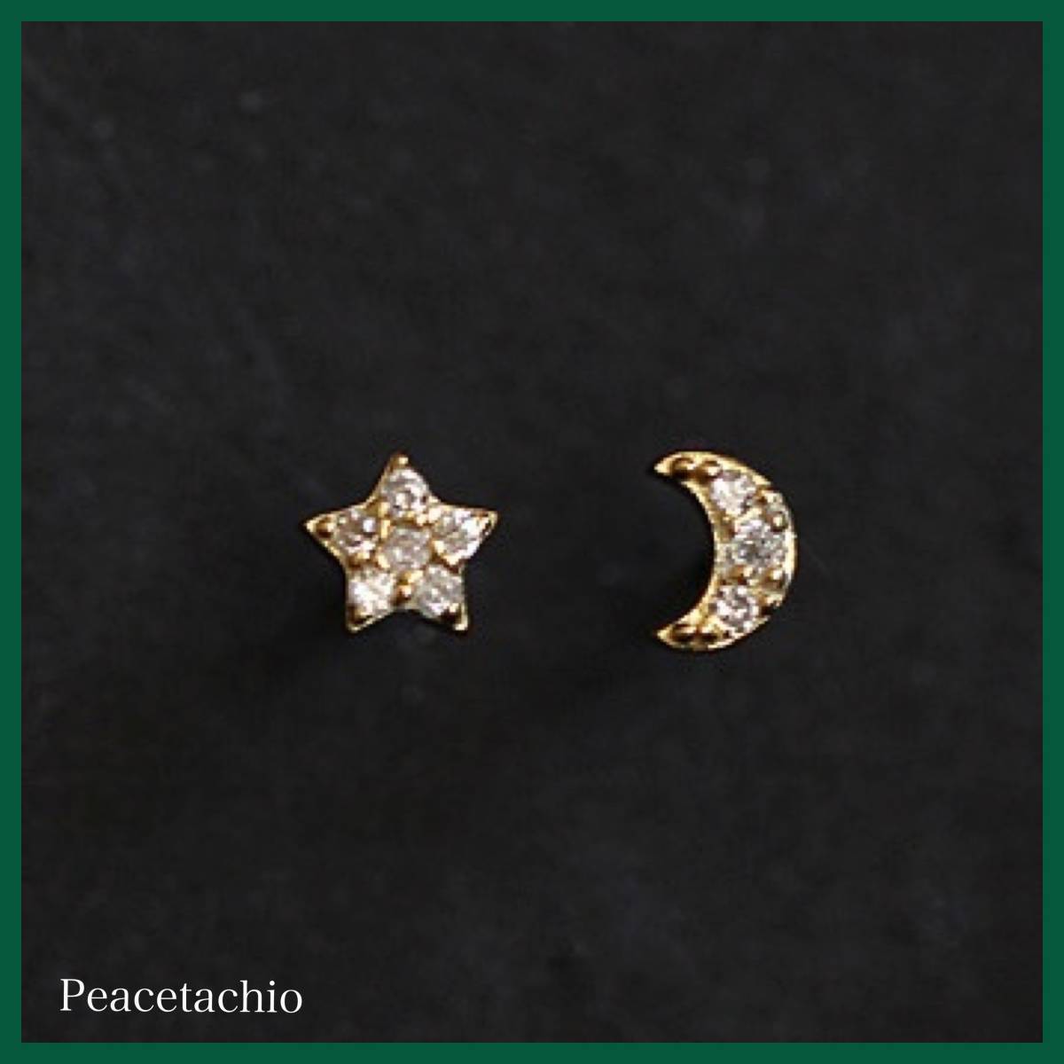 ピアス Silver925 シルバー ゴールド 18Kコーティング 月 星 セット 非対称 アレルギー対応 プレゼント ギフト ケース付き拍卖