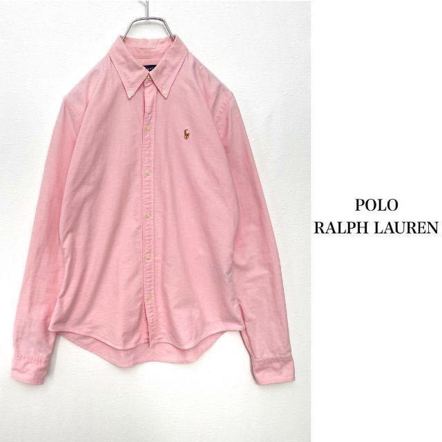 美品ラルフローレン ボタンダウン カラーポニー 刺繍 オックスフォード シャツ ピンク レディース 4サイズ Ralph Lauren拍卖
