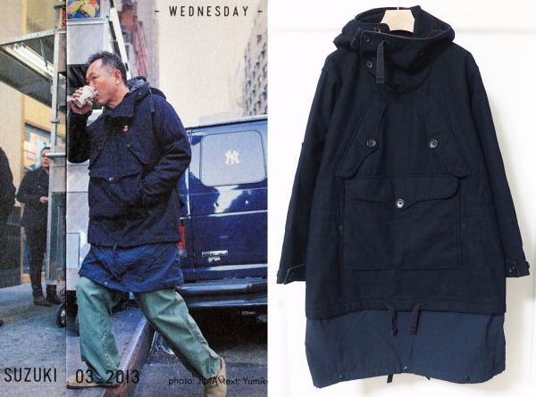 12AW Engineered Garments エンジニアードガーメンツ 名作 Over Parka 20oz Melton オーバー パーカー XS 紺拍卖