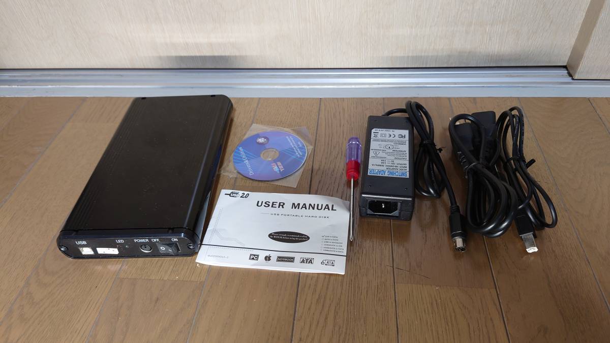 【動作品】Oker ハードディスクケース Sata接続 ACアダプター USBケーブル付き拍卖