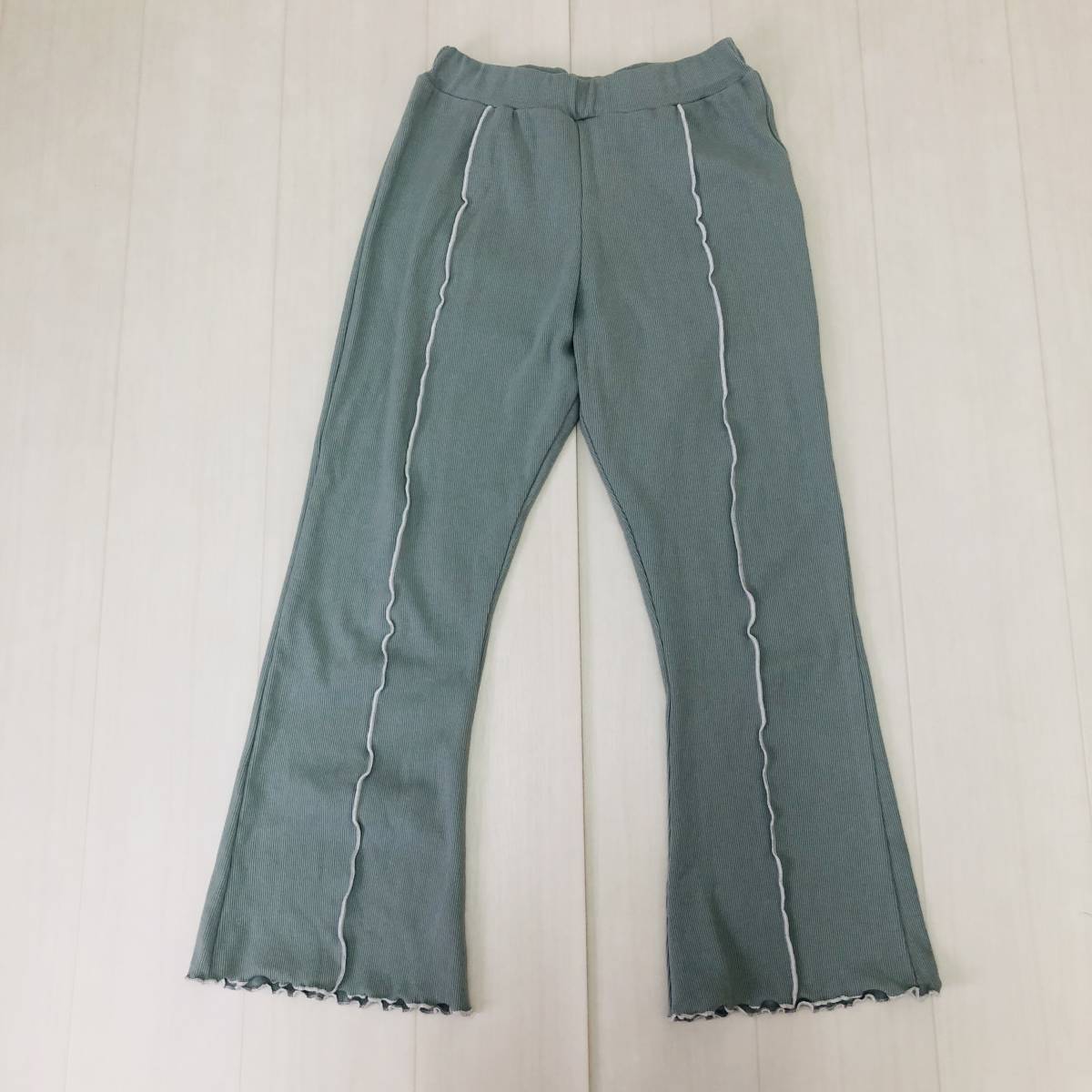 k2678 美品 tiptop ティップトップ パンツ ウエストゴム 綿混 M ミントグリーン 無地 レディース ナチュラル ベーシックカジュアルスタイル拍卖