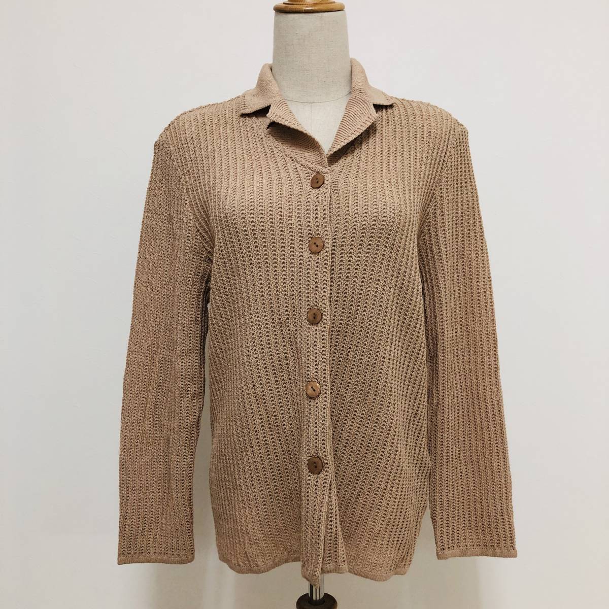 k2753 CHARM DUET チャーム デュエット カーディガン 長袖 麻混 肩パット M ピンクベージュ レディース エレガントガーリーチック 拍卖