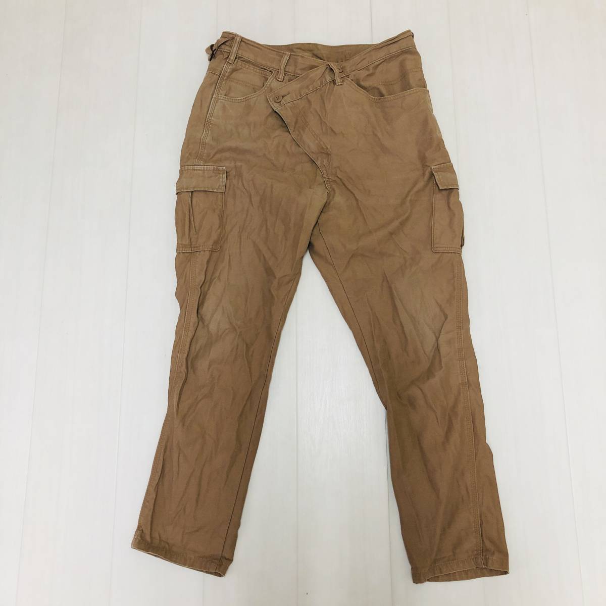 k2990 良品 CINEMA CLUB シネマクラブ カーゴパンツ 綿100% ポケット 67-93 ブラウン 無地 レディース ベーシックカジュアルスタイル 拍卖