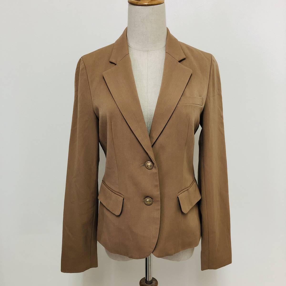 k3167 美品 gaminerie ギャミヌリィ ジャケット シングル 裏地 ポケット M キャメル レディース ナチュラル ベーシックカジュアルスタイル拍卖