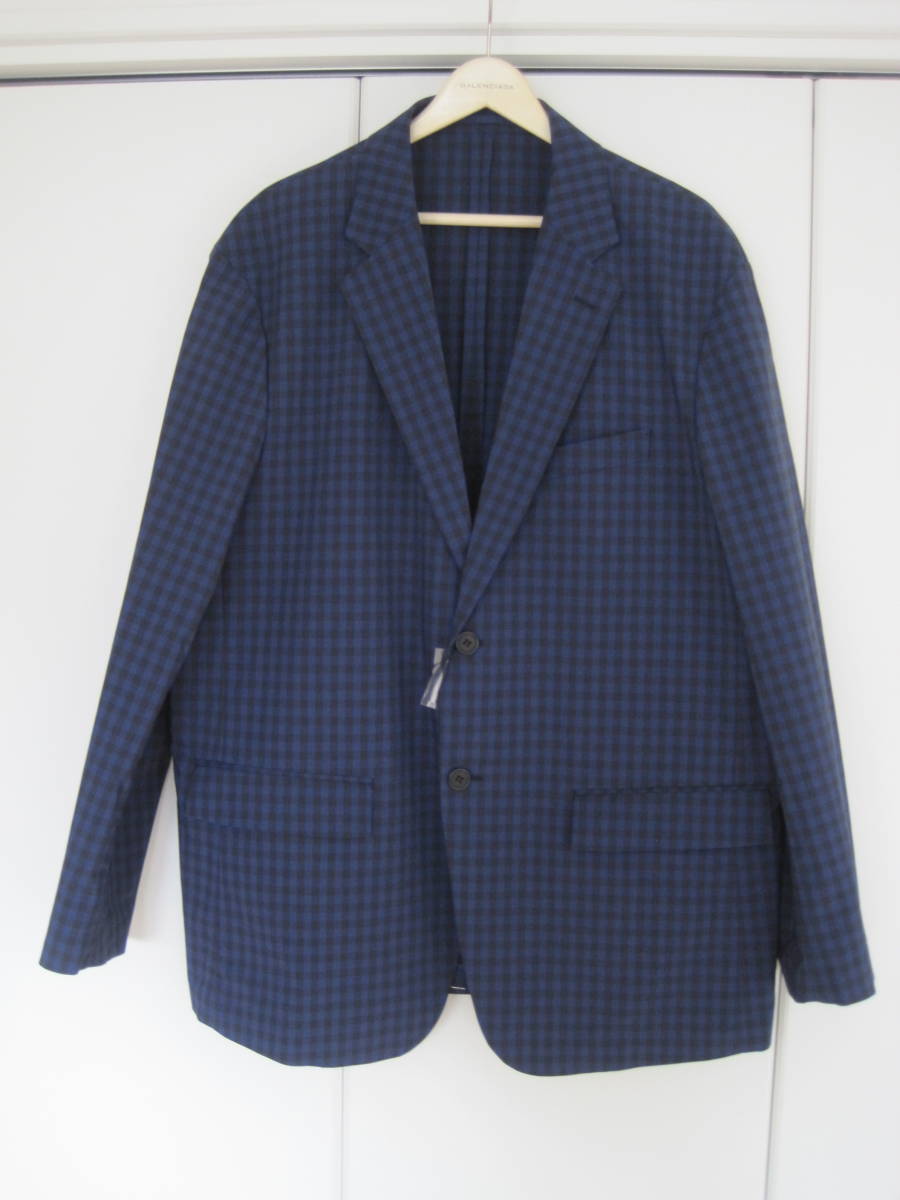 新品 定価7,990円 UNIQLO×MARUNI ユニクロ×マルニ テーラード ジャケット 青×黒 XL拍卖