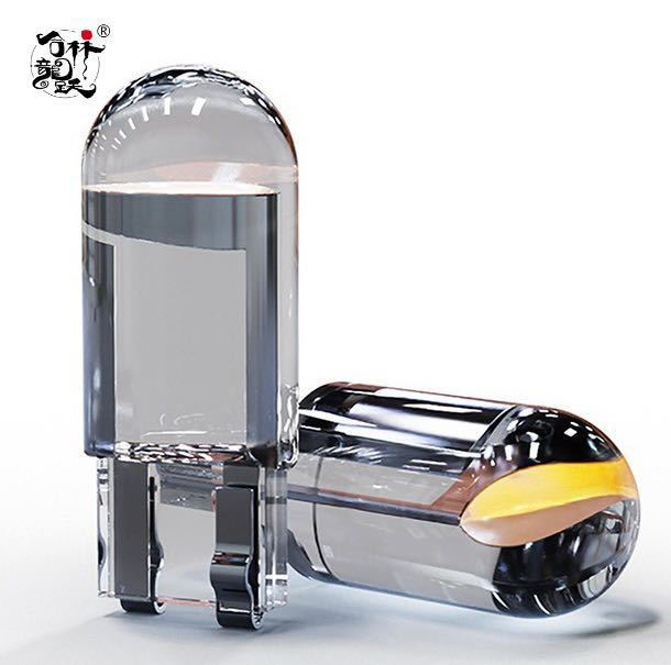 自動車 バイクT10ガラスCOB 8SMD高輝度W5Wライト(白色光)拍卖