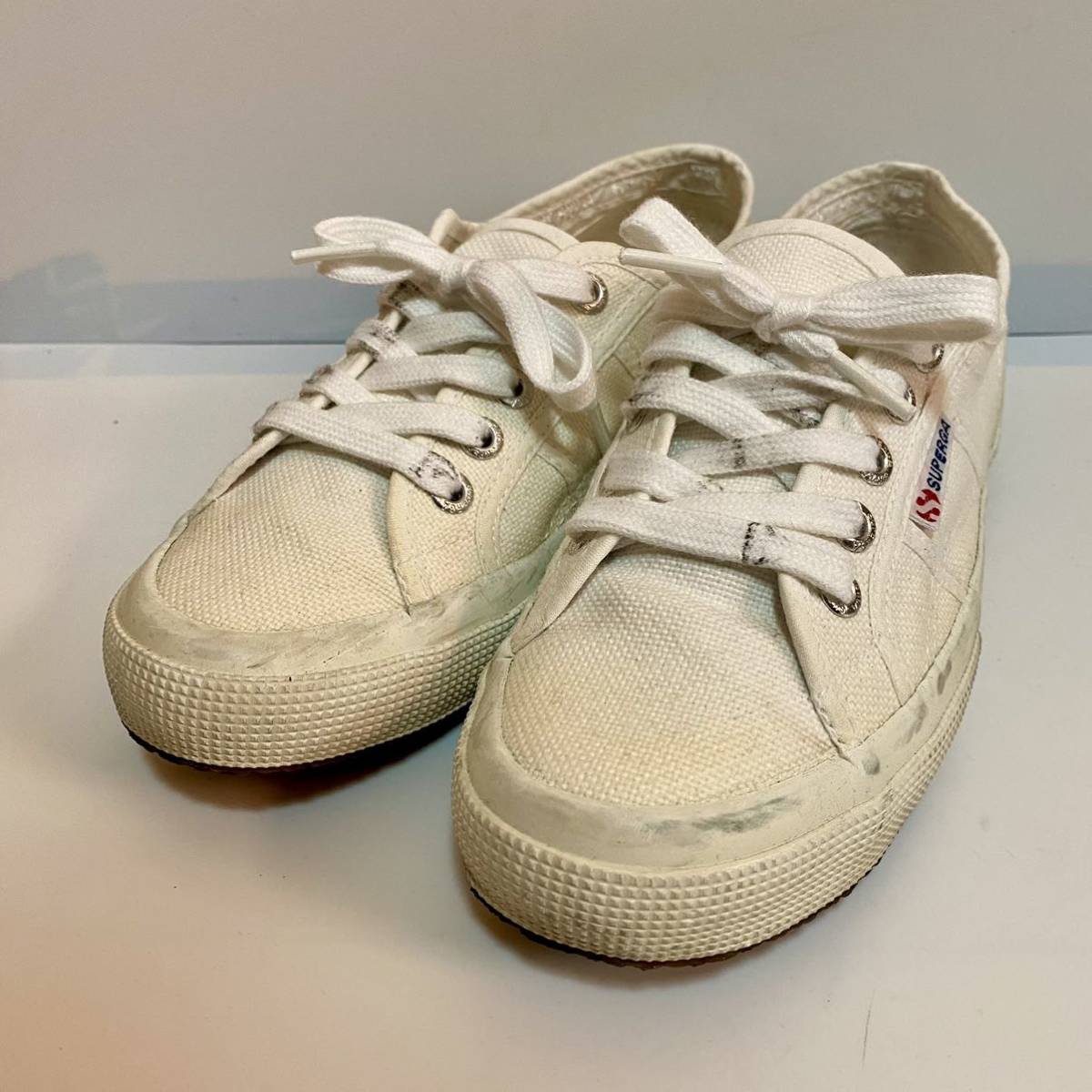中古 スペルガ SUPERGA 白 ホワイト キャンバス スニーカー レディース US 5 UK 4 EUR37 23.5cm相当拍卖