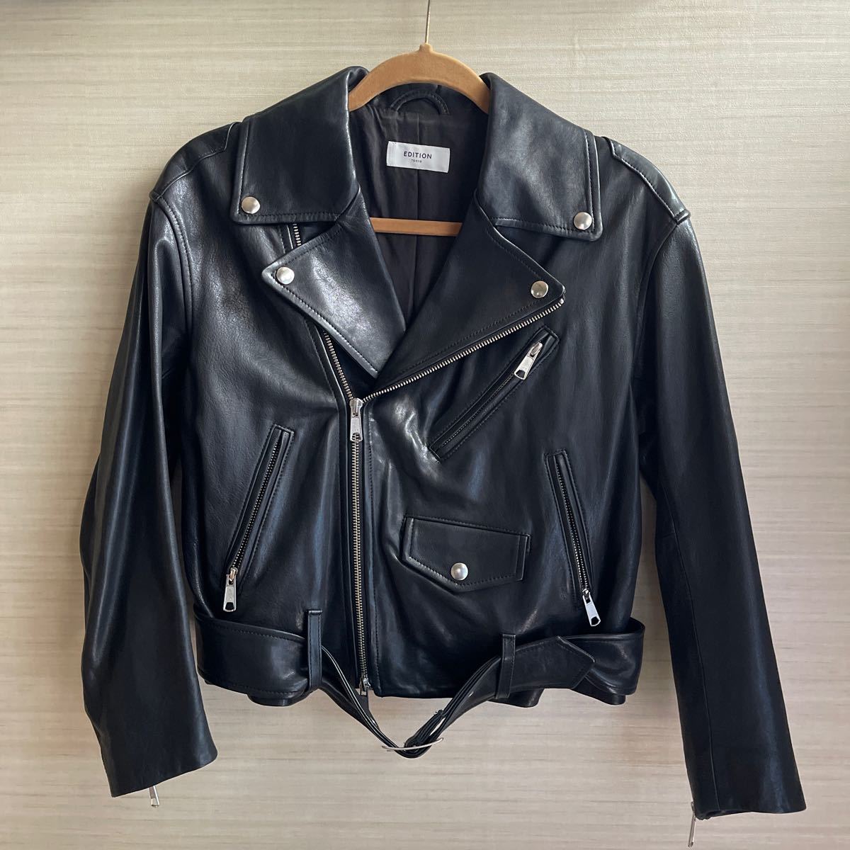 超美品 EDITION ラムレザーライダースジャケット拍卖