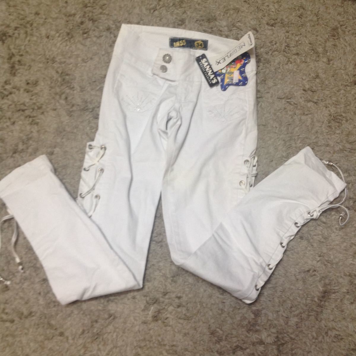 超お値打ち出品 サイドレース ブラジリアンスリムパンツ 34サイズ 新品タグ付拍卖