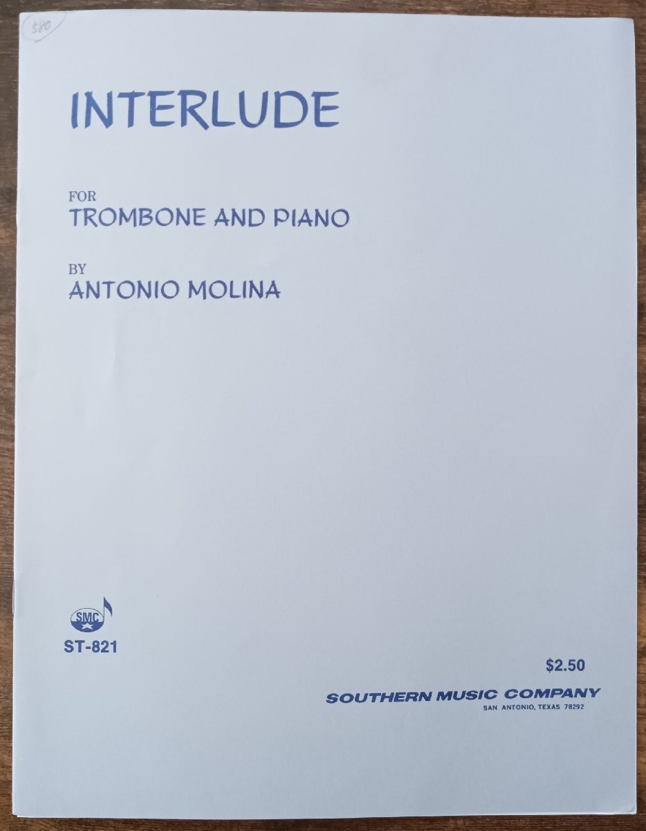 送料無料 トロンボーン楽譜 アントニオ・モリーナ:間奏曲 トロンボーン&ピアノ拍卖