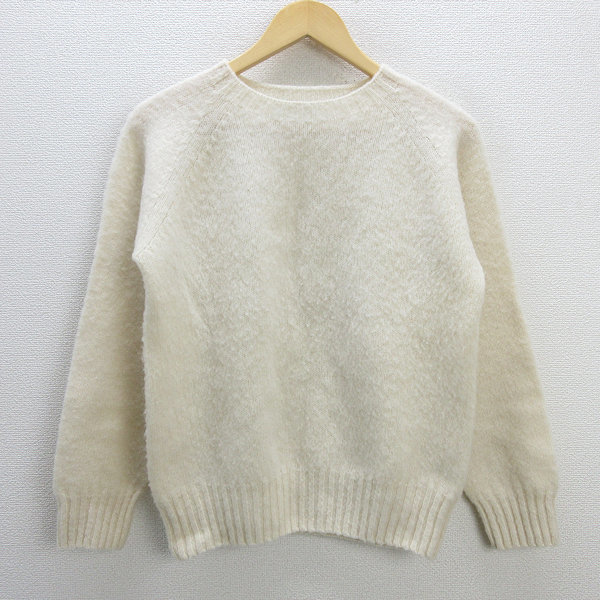 G■ビームス/BEAMS ウールニットセーター【34】白/LADIES/8【中古】■拍卖