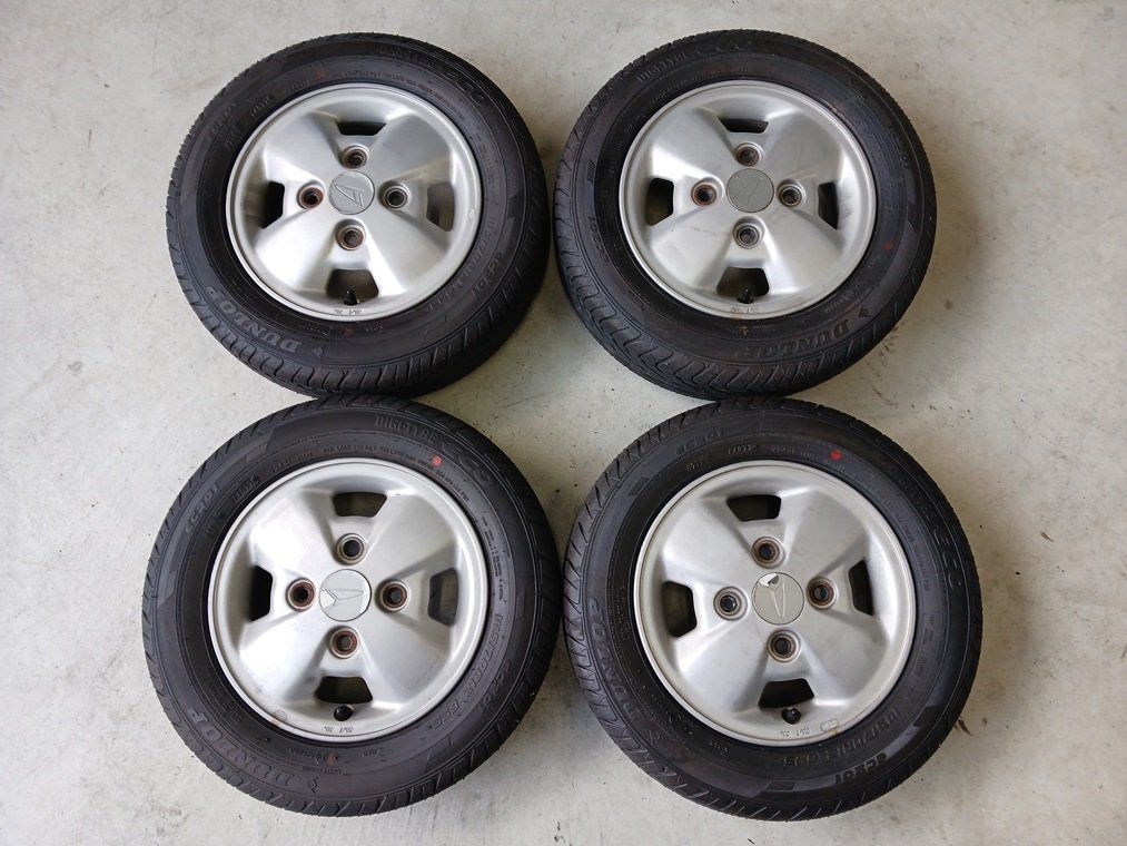 『psi』 ダイハツ純正 12インチ ×4J +50 4穴 PCD110 アルミホイール&DUNLOP DIGI-TYRE ECO EC201 145/70R12 ラジアルタイヤ4本セット拍卖